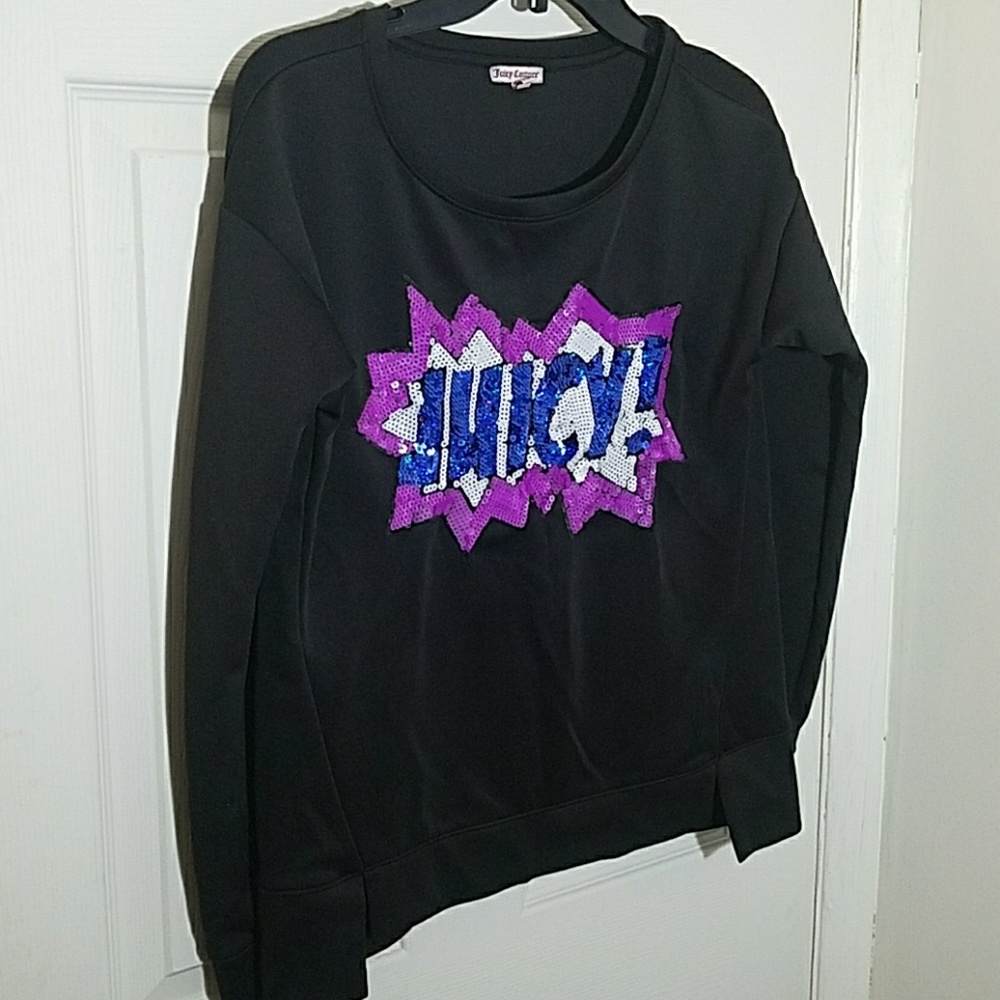 Juicy Couture Sequin "Juicy" Sweatshirt sz Medium    6